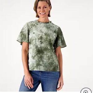 Tie-Dye Embroidered Blouse NWT